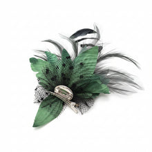 Load image into Gallery viewer, Stunning Green & Black fascinator. FS016
