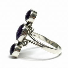 Load image into Gallery viewer, Amethyst Sterling Silver ring size 5, 6, 11, 12, 13 BR066