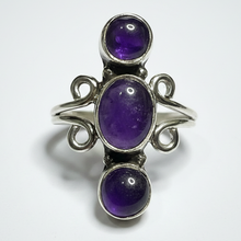 Load image into Gallery viewer, Amethyst Sterling Silver ring size 5, 6, 11, 12, 13 BR066
