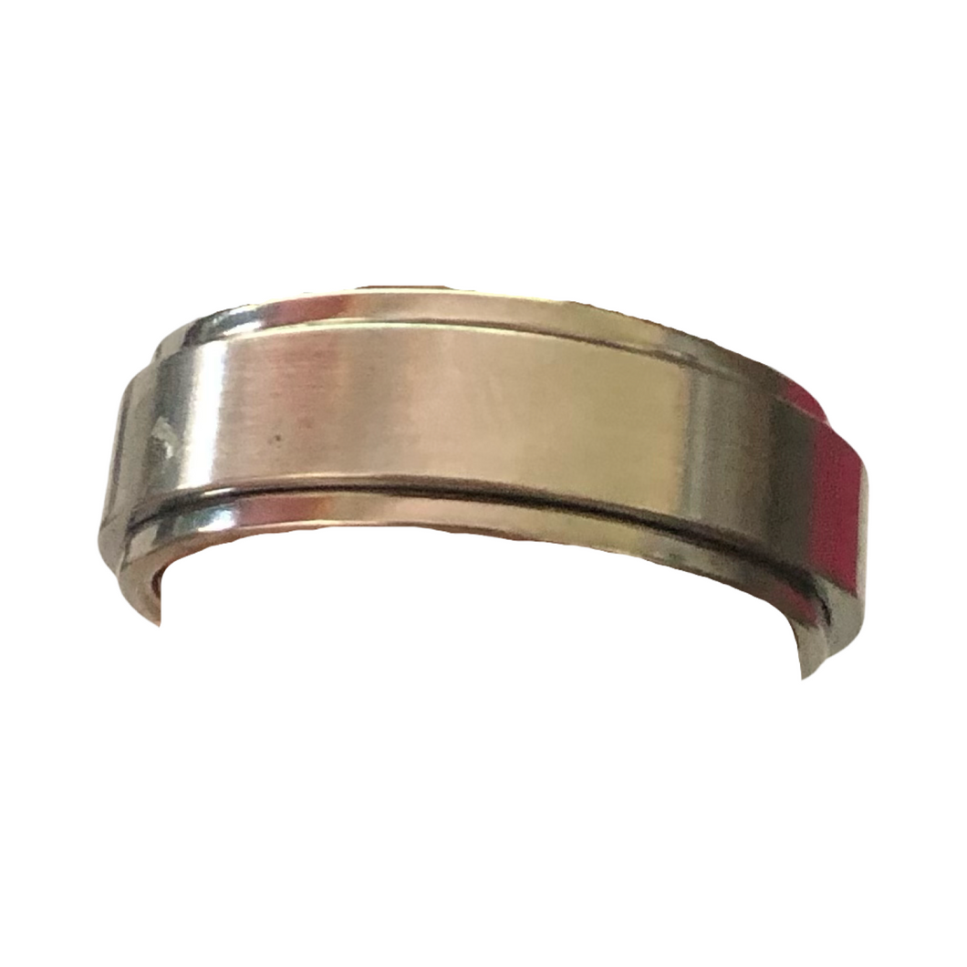 Silver fidget ring. Stainless steel. FR74a