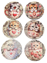 Load image into Gallery viewer, Cat Wooden Coasters (6-Pack) CS01