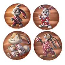 Load image into Gallery viewer, Rabbit Wooden Coasters (4-Pack) CS03