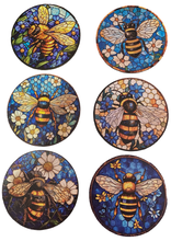 Load image into Gallery viewer, Bee Wooden Coasters (6-Pack) CS19