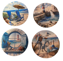 Load image into Gallery viewer, Beach Wooden Coasters (4-Pack) CS21