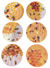 Load image into Gallery viewer, Bee Wooden Coasters (6-Pack) CS22