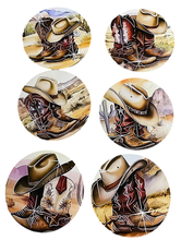 Load image into Gallery viewer, Cowboy Wooden Coasters (6-Pack) CS34
