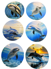 Load image into Gallery viewer, Dolphin Wooden Coasters (6-Pack) CS44