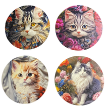 Load image into Gallery viewer, Cat Wooden Coasters (4-Pack) CS62