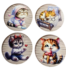 Load image into Gallery viewer, Cat Wooden Coasters (4-Pack) CS65