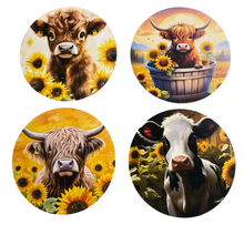 Load image into Gallery viewer, Highland Cow Wooden Coasters (4-Pack) CS74