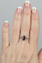 Load image into Gallery viewer, Garnet Sterling Silver ring size 9, 12 BR048