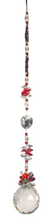 Load image into Gallery viewer, This beautiful Crystal ball suncatcher which is decorated with a Rose and Garnet
