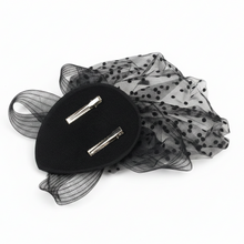 Load image into Gallery viewer, Stunning Black Fascinator decorated with Swarovski Crystals. FS028