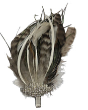 Load image into Gallery viewer, Stunning Ivory & Brown Feather Fascinator (FS077)