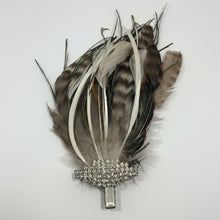 Load image into Gallery viewer, Stunning Ivory & Brown Feather Fascinator (FS077)