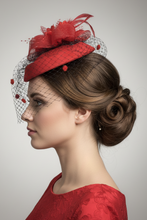 Load image into Gallery viewer, Stunning Red Fascinator (FS035)