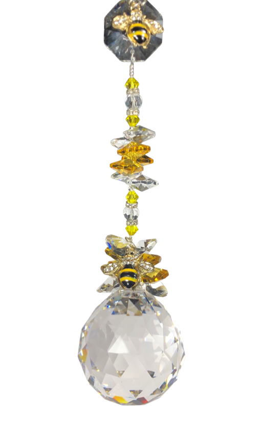 This beautiful Crystal ball suncatcher which is decorated with a bees and Citrine