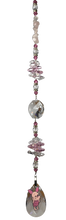 Load image into Gallery viewer, Piglet crystal suncatcher with rose quartz gemstones
