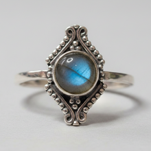 Load image into Gallery viewer, Labradorite Sterling silver ring sizes 4, 11, 12, 13, 14 (BR006)