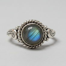 Load image into Gallery viewer, Labradorite Sterling silver ring sizes 3, 12, 14 (BR006a)