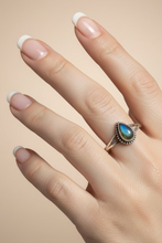 Load image into Gallery viewer, Labradorite Sterling silver ring size 14 (ER37i)