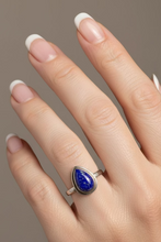 Load image into Gallery viewer, Lapis Lazuli Sterling silver ring sizes 7 (AC26a)