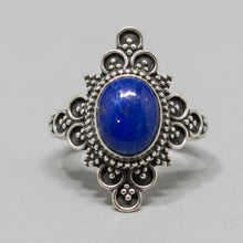 Load image into Gallery viewer, Lapis lazuli sterling silver ring size 7 G70
