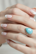 Load image into Gallery viewer, Larimar Sterling silver ring sizes 6, 8, 11, 13, 14 (BR020)