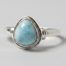 Load image into Gallery viewer, Larimar Sterling silver ring sizes 13, 14 (BR011)