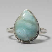 Load image into Gallery viewer, Larimar Sterling silver ring sizes 6, 8, 11, 13, 14 (BR020)