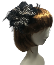 Load image into Gallery viewer, Stunning Black & Ivory Feather Fascinator (FS096)