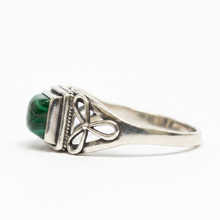 Load image into Gallery viewer, Malachite Sterling Silver ring size 3, 4, 7, 12, 13 BR050