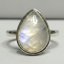 Load image into Gallery viewer, Moonstone Sterling Silver ring size 6, 7, 8, 13 BR040