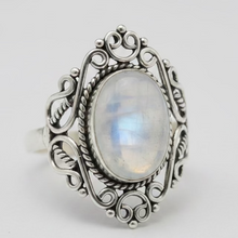Load image into Gallery viewer, stering silver ring with moonstone gemstone