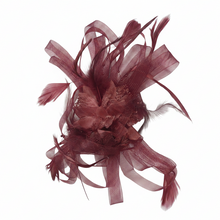 Load image into Gallery viewer, Stunning Plum Stacey Fascinator. (FS008)