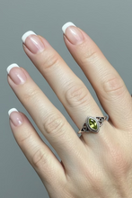 Load image into Gallery viewer, Peridot Sterling Silver ring size 11, 12. BR042