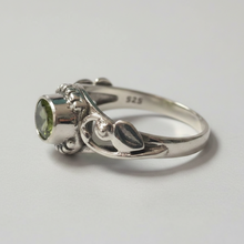 Load image into Gallery viewer, Peridot Sterling silver ring sizes 4. (BR004)