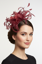 Load image into Gallery viewer, Stunning Plum Stacey Fascinator. (FS008)