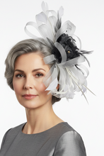 Load image into Gallery viewer, Stunning Grey & Black Stacey Fascinator (FS011)