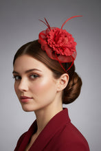 Load image into Gallery viewer, Stunning Red & Black Fascinator FS207