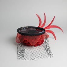Load image into Gallery viewer, Stunning Red & Black Fascinator FS207