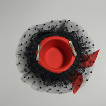 Load image into Gallery viewer, Stunning Red & Black Fascinator. FS066