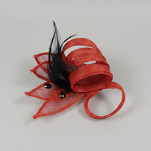 Load image into Gallery viewer, Stunning Red & Black Fascinator. FS067
