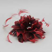 Load image into Gallery viewer, Stunning Red & Black Feather Fascinator FS167