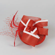 Load image into Gallery viewer, Stunning Red & White Fascinator. FS072