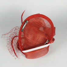 Load image into Gallery viewer, Stunning Red & White Fascinator. FS072