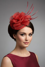 Load image into Gallery viewer, Stunning Red Fascinator. FS079