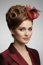 Load image into Gallery viewer, Stunning Red & Black Fascinator. FS067