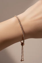 Load image into Gallery viewer, Rose Gold Rhinestone Adjustable Bracelet BR28