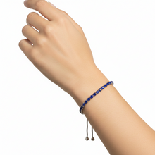 Load image into Gallery viewer, Blue Rhinestone Adjustable Bracelet BR25